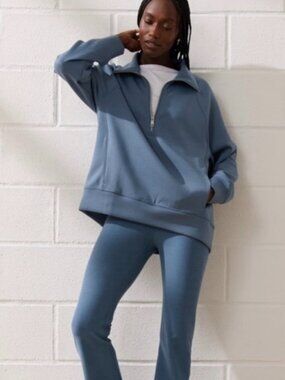 Abercrombie & Fitch YPB neoKNIT half-zip women's blue XXS